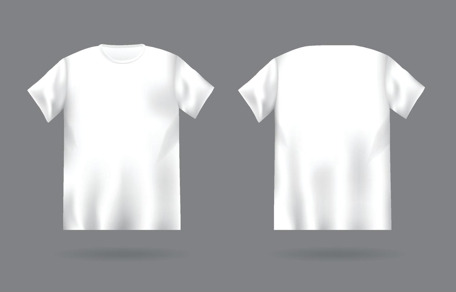 White 3D Tee Shirt Mock Up Template From and Back 20852143 Vector Art ...