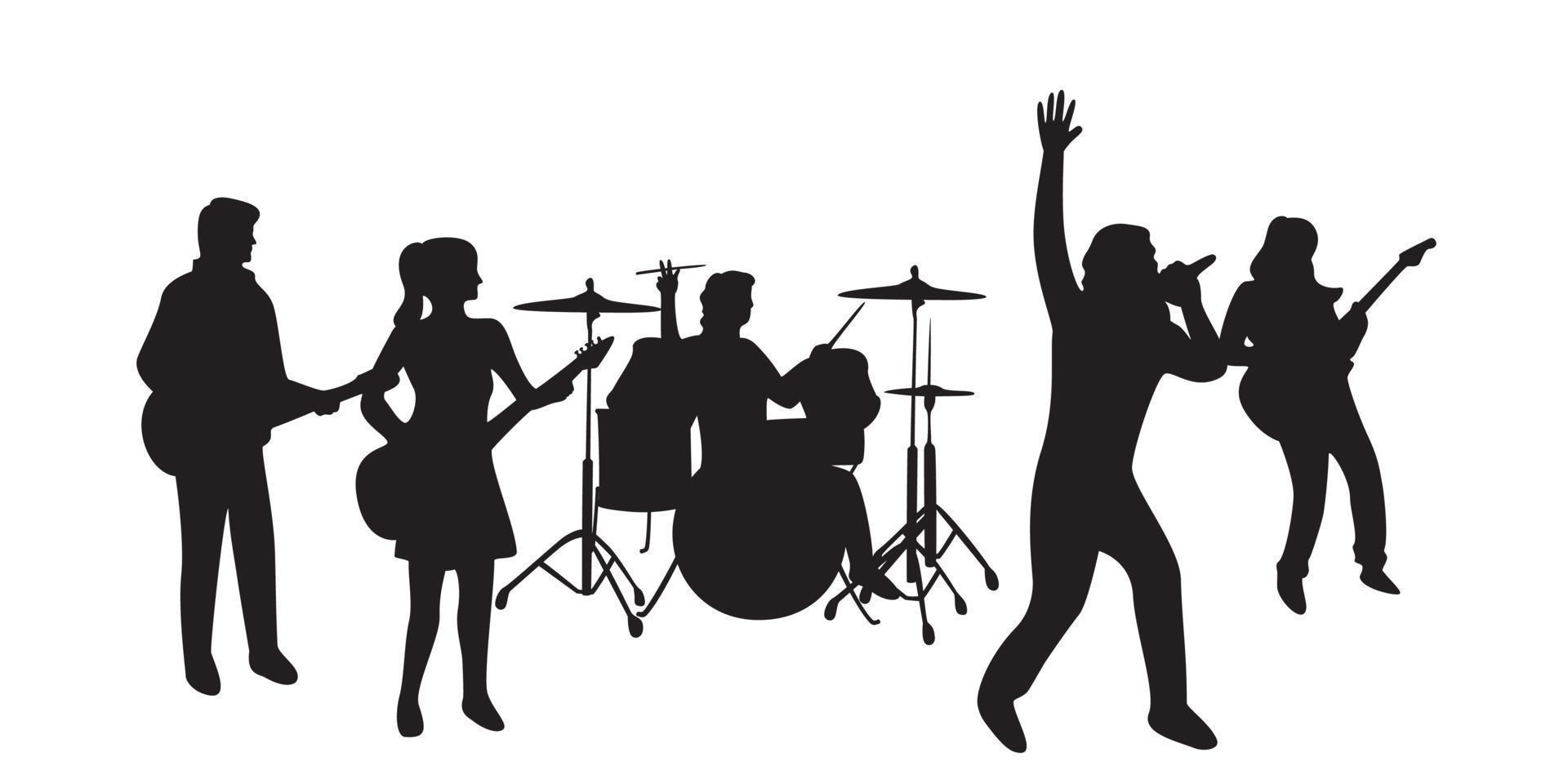 band silhouette design. music concert vector illustration.