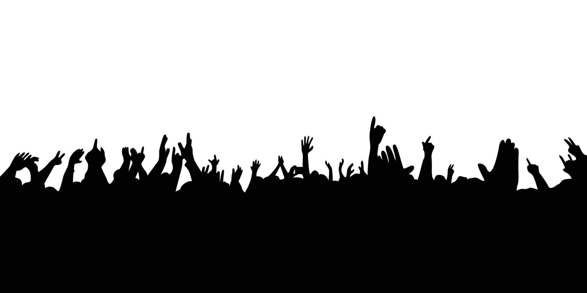 audience in concert silhouette. people crowd in festival icon, sign and symbol. vector