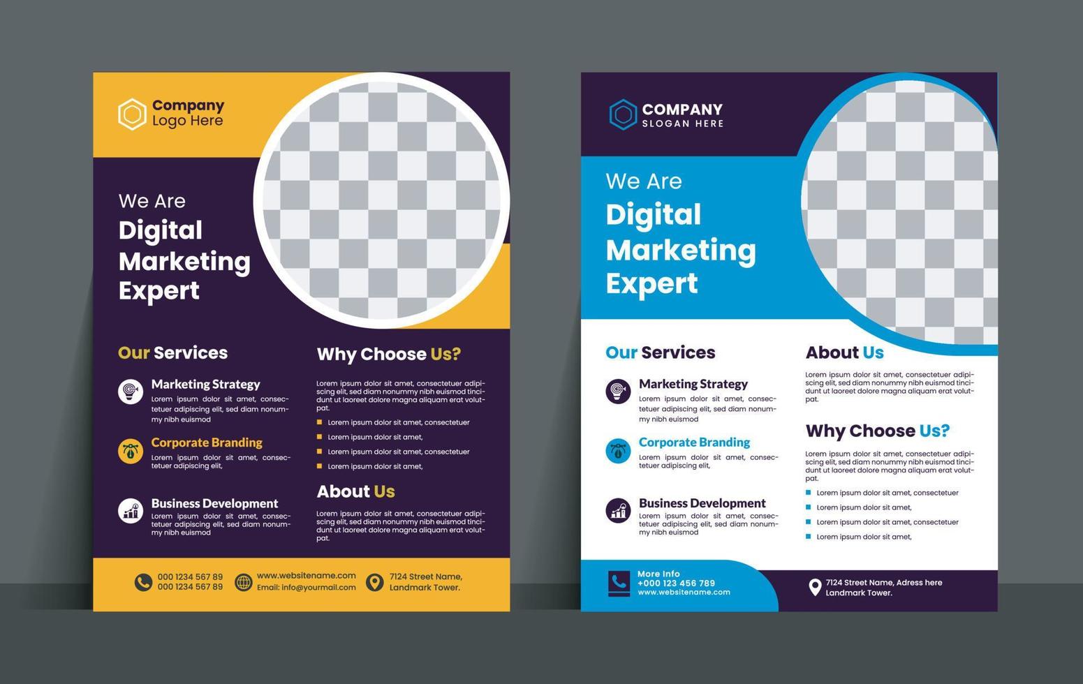 Buisness brochure flyer poster vector design template,