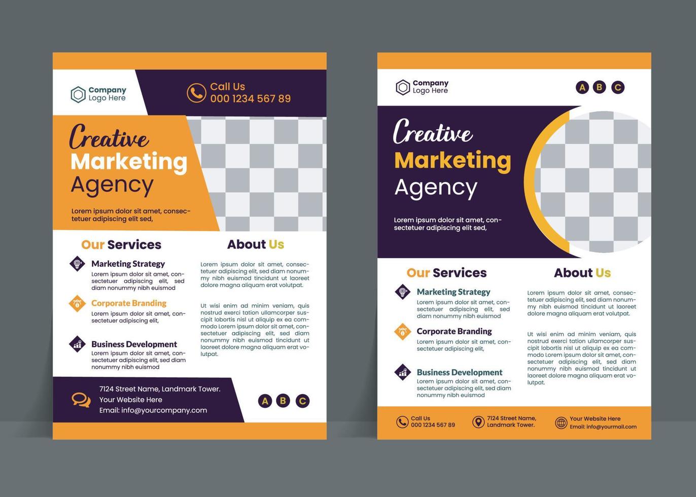 Marketing buisness flyer template free vector