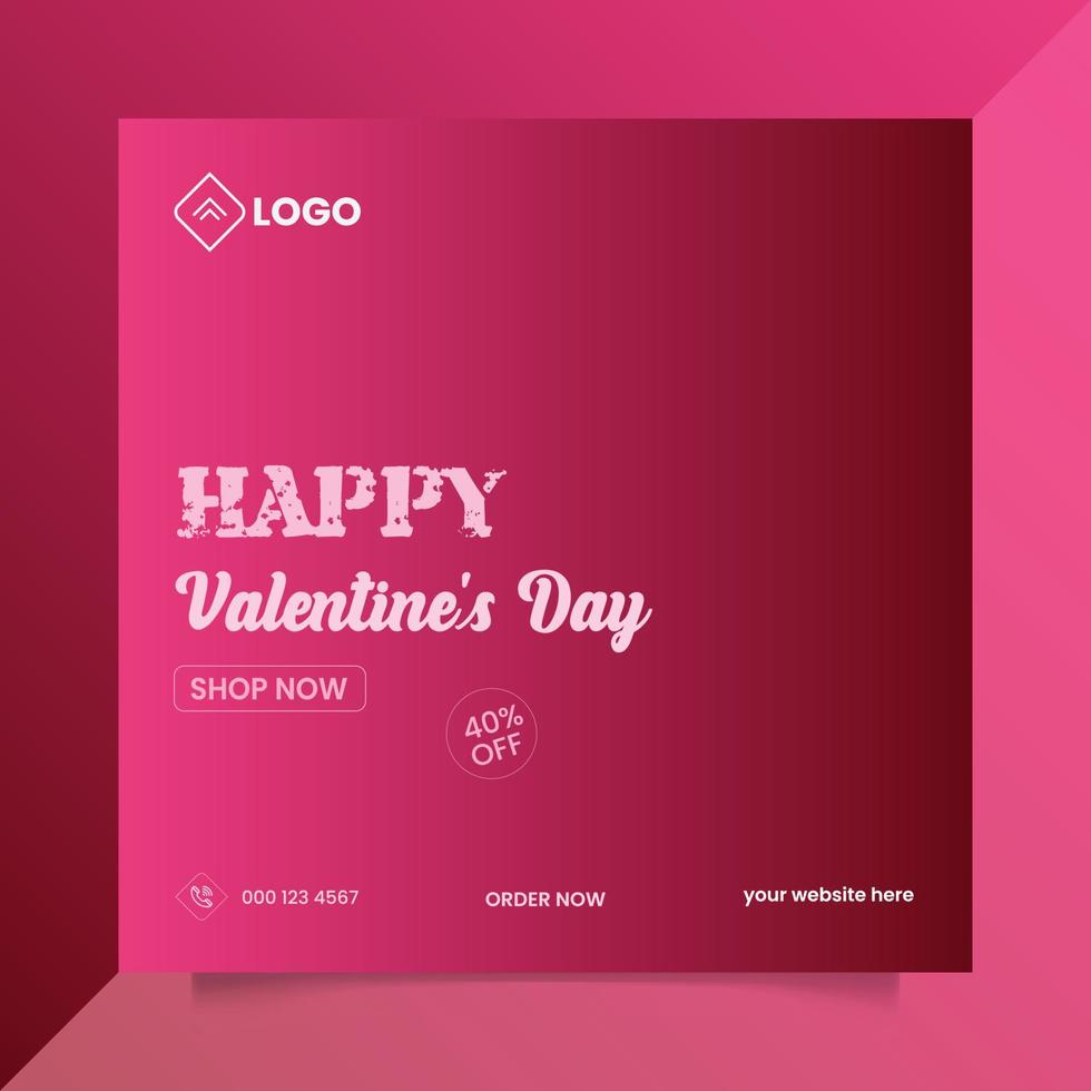 Happy valentine day ad post template vector