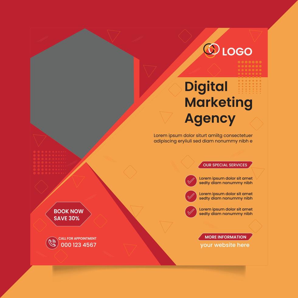 Creative marketing agency social media ad post vector