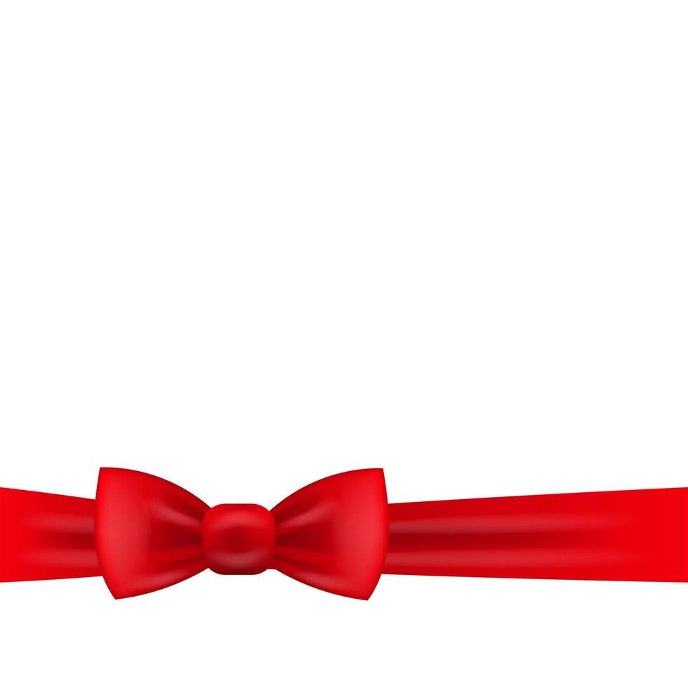 Red bow on white background. - Vector. vector