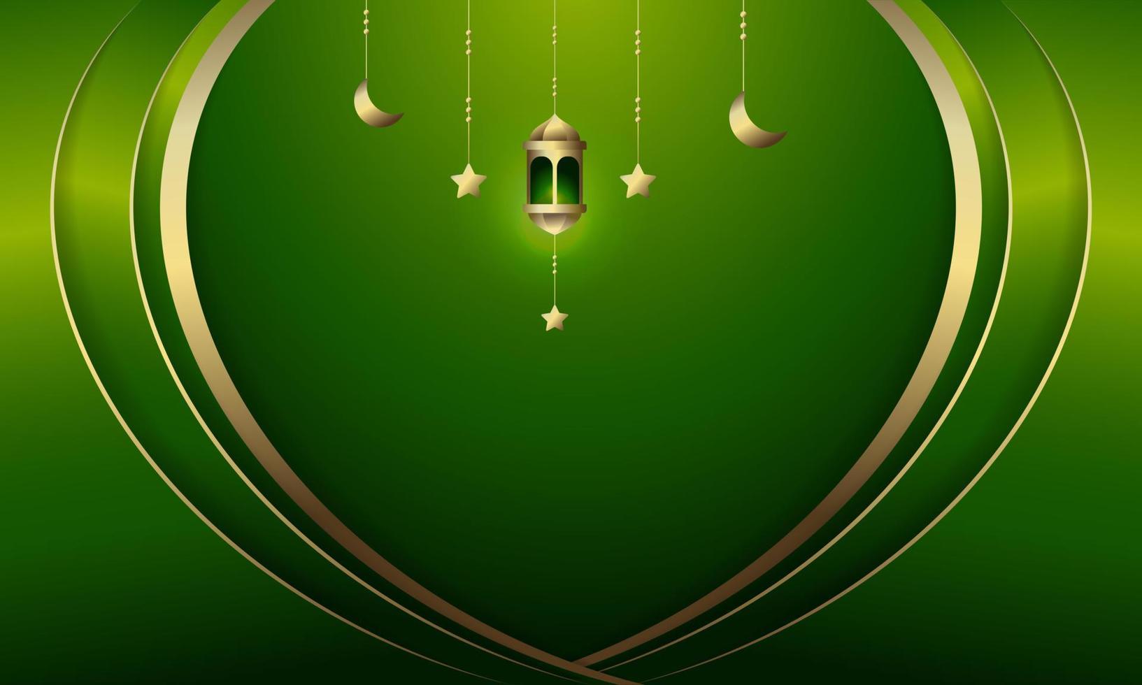 Green islamic banner background. - Vector. vector