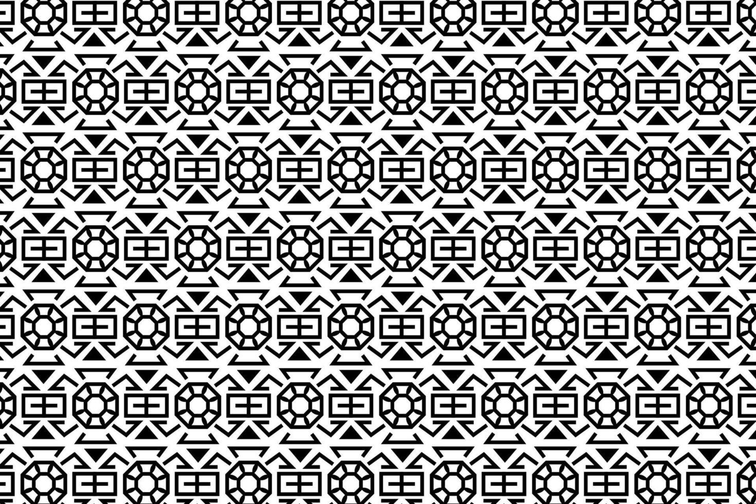 Textile pattern in black and white color. Abstract geometric floral pattern with black lines. Old fashioned arabesque motifs. vector