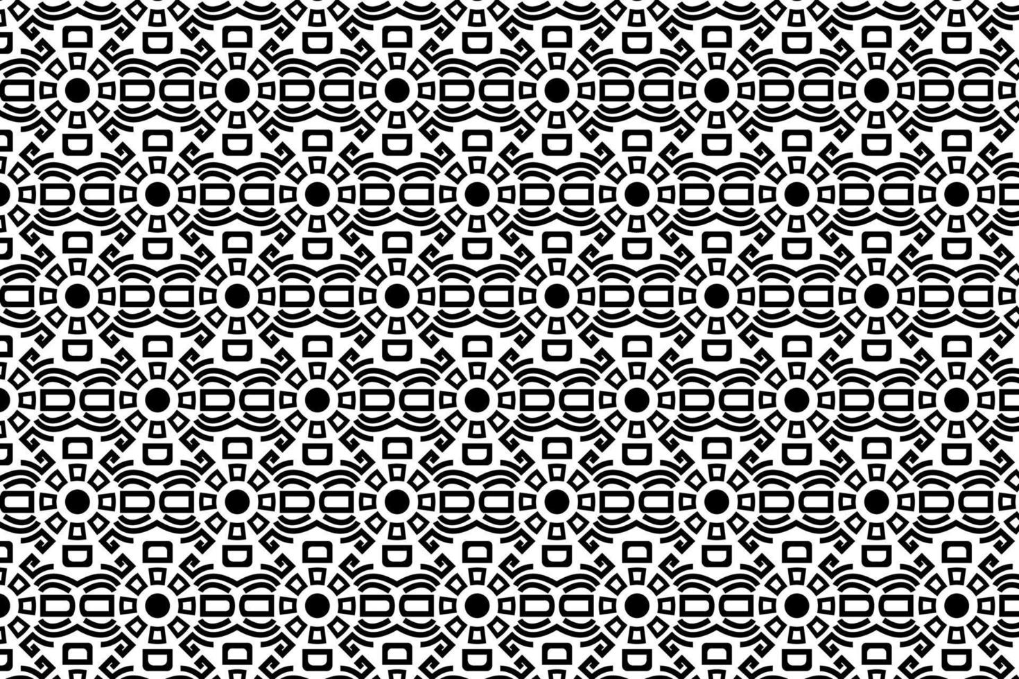 Textile pattern in black and white color. Abstract geometric floral pattern with black lines. Old fashioned arabesque motifs. vector