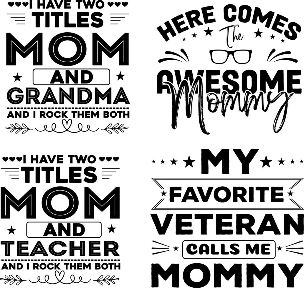 Set of mom SVG or mothers day SVG Illustration vector