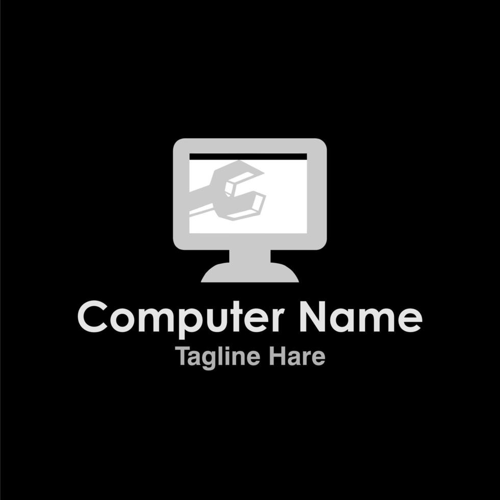 PC Logo Design Vector Design or computer icon, for computer servicing business
