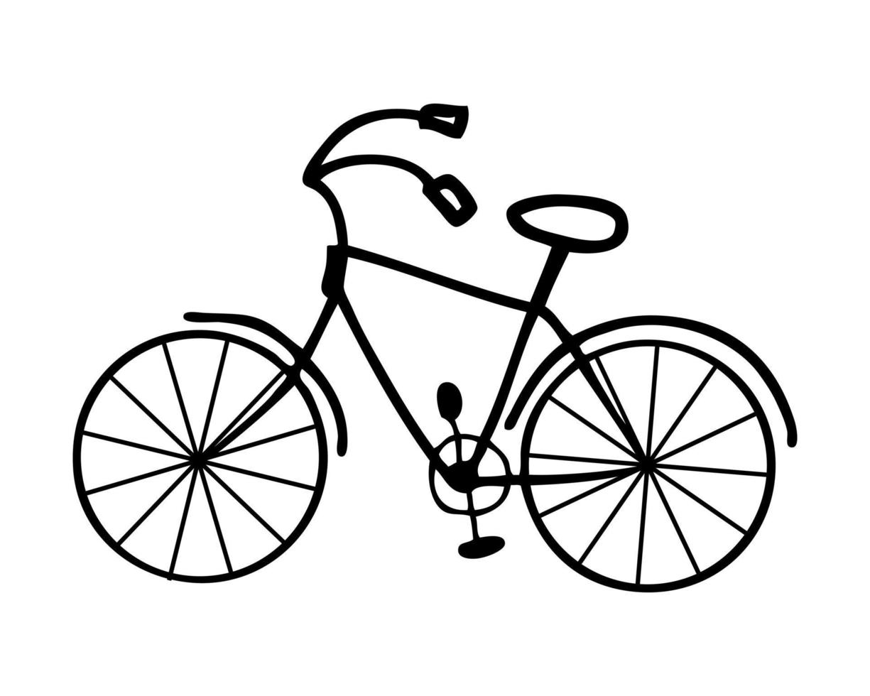 Hand drawn cycle in simple doodle style. Perfect design for any purposes. vector