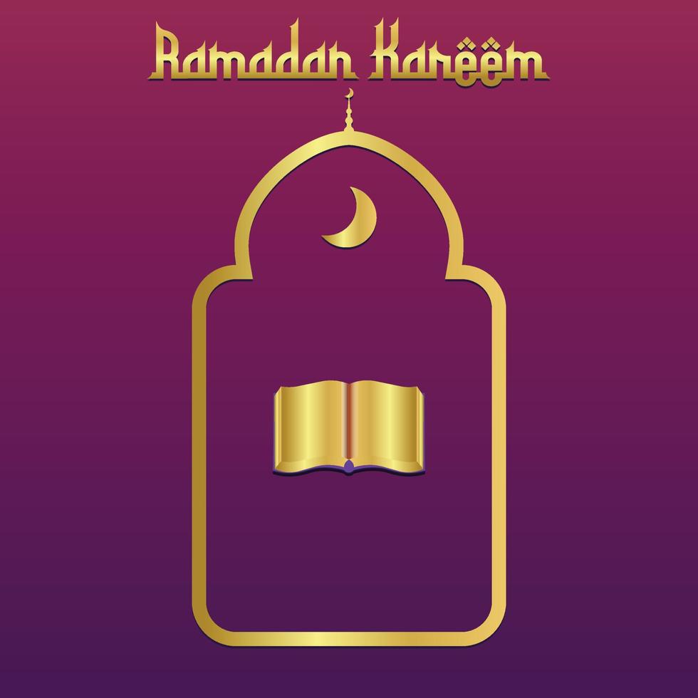 ramadan kareem, mosque, lantern, moon and stars motion graphic. simple muslim background vector