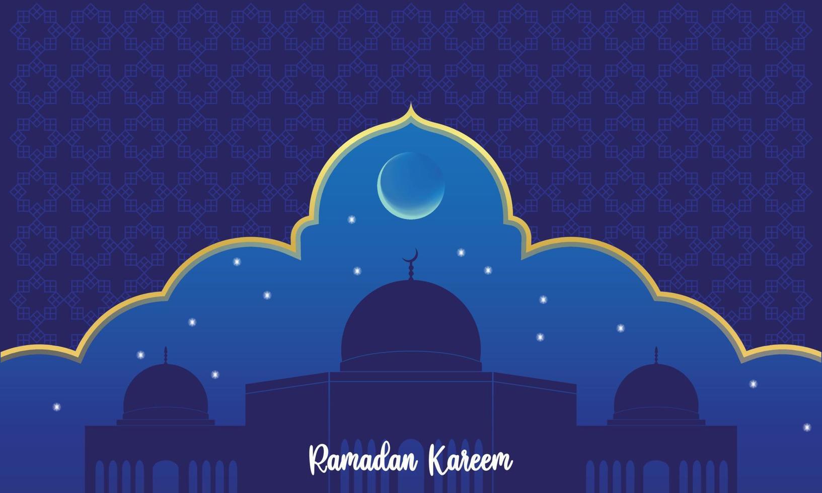 ramadan kareem, mosque, moon and stars motion graphic. simple muslim background vector