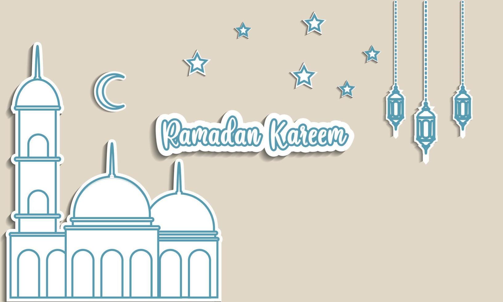 Ramadan Kareem. Islamic greeting card template with ramadan for wallpaper design. Poster, media banner. A set of vector illustrations.