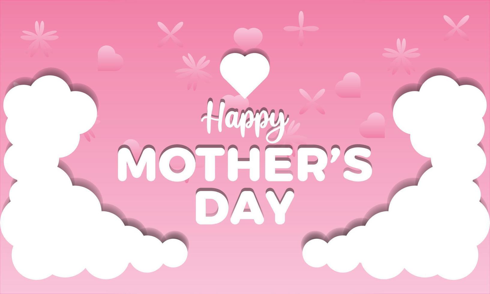Mother's Day Banner, Mother's Day Background, Mom's Holiday, Mom's Love, Happy Mother's Day Text, Mother's Day Greeting Card, Vector Text Background Illustration