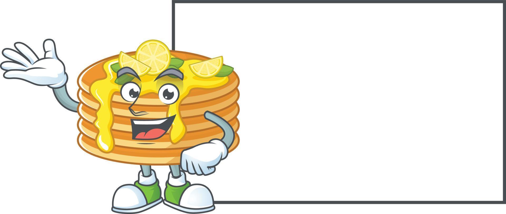 Lemon cream pancake Cartoon character vector