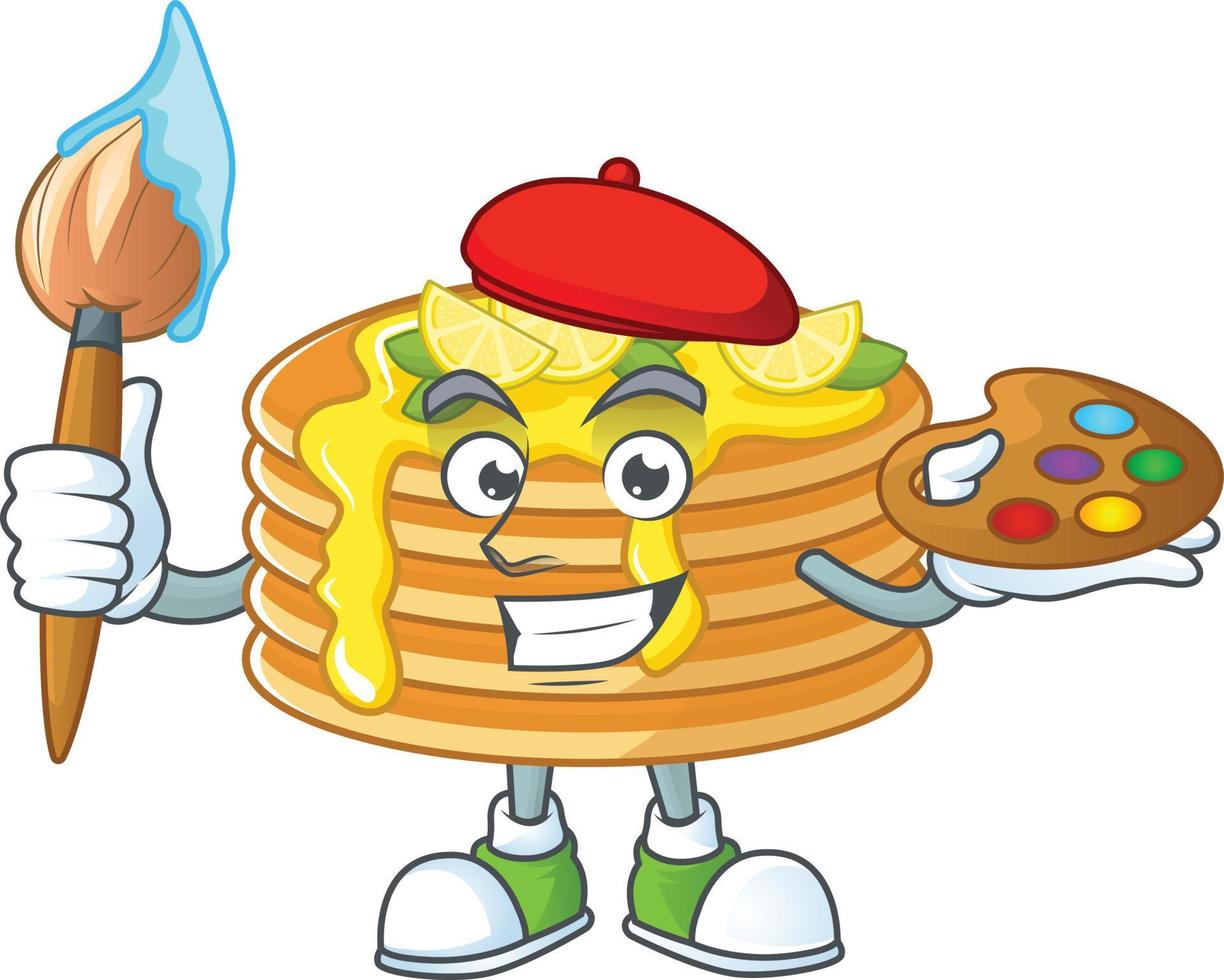 Lemon cream pancake Cartoon character vector