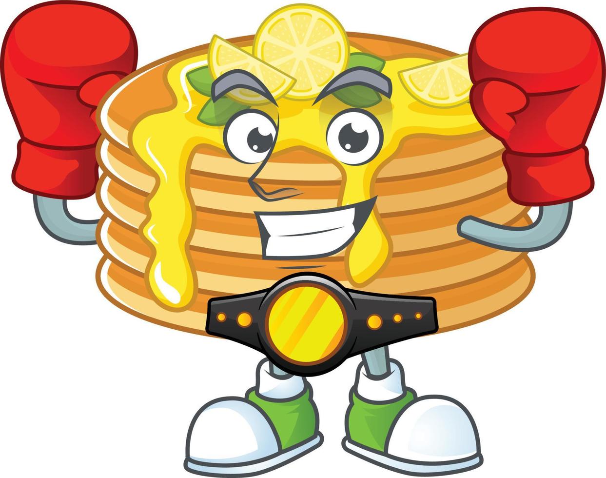 Lemon cream pancake Cartoon character vector