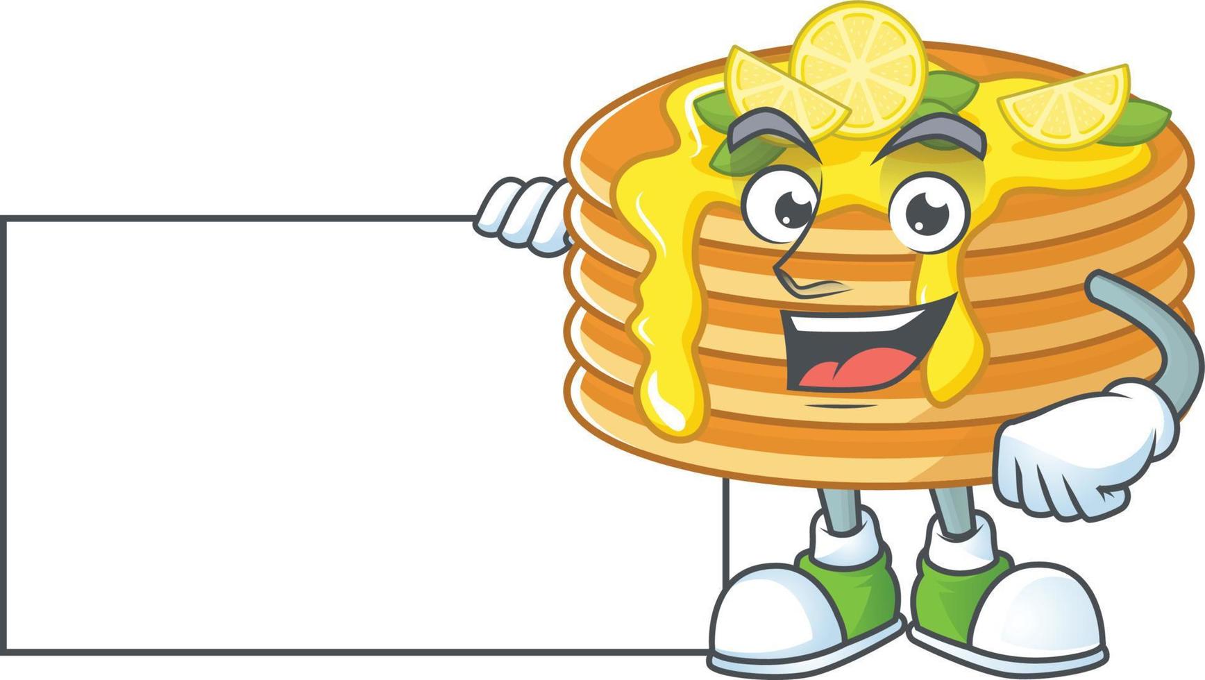 Lemon cream pancake Cartoon character vector