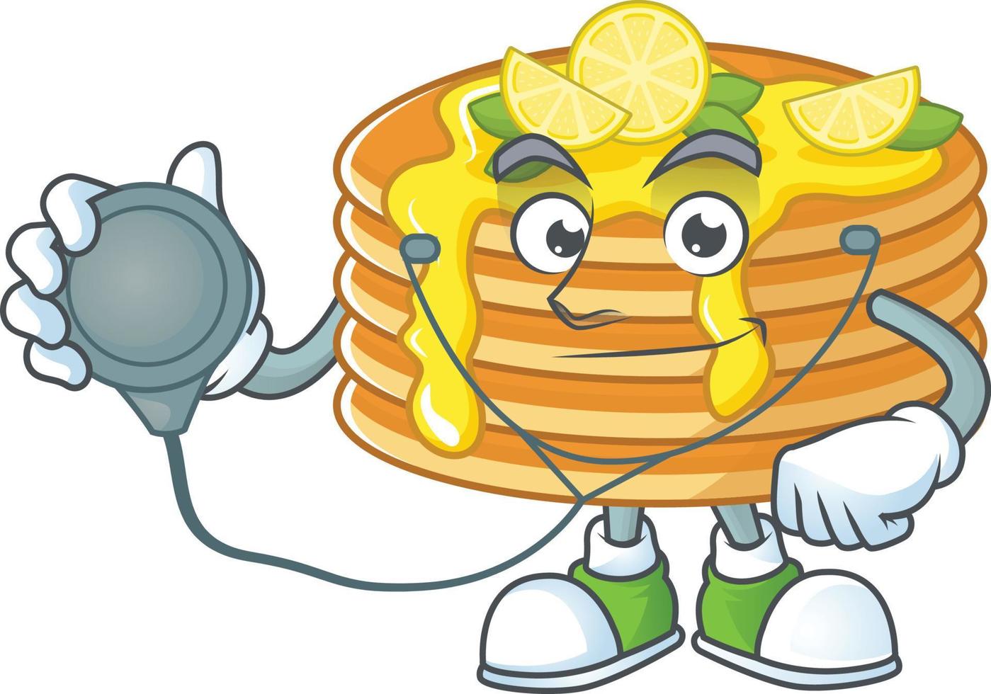 Lemon cream pancake Cartoon character vector