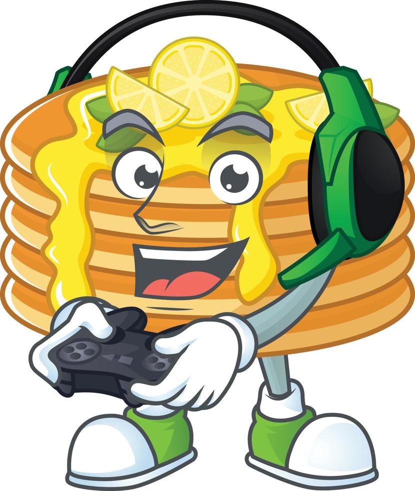 Lemon cream pancake Cartoon character vector