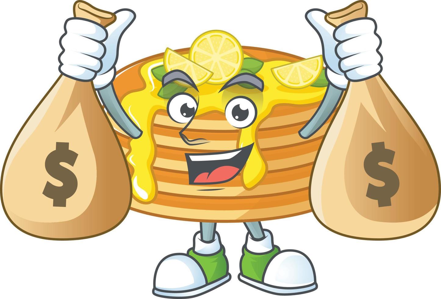 Lemon cream pancake Cartoon character vector