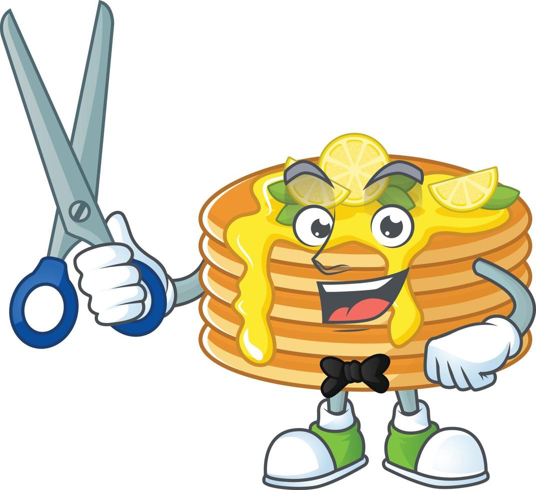 Lemon cream pancake Cartoon character vector