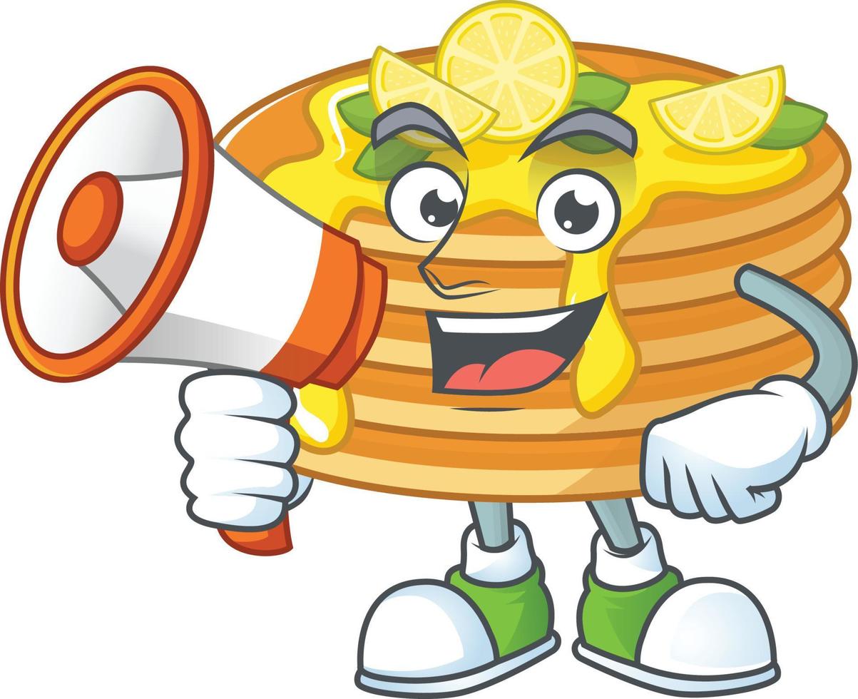 Lemon cream pancake Cartoon character vector