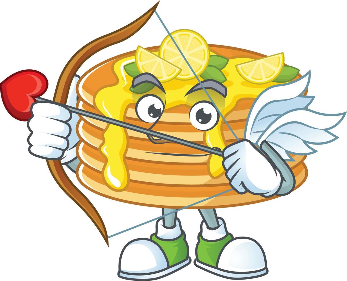 Lemon cream pancake Cartoon character vector