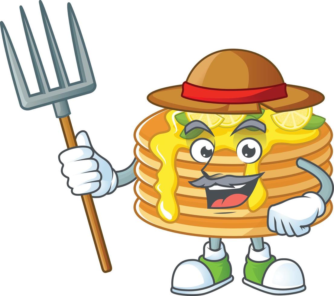 Lemon cream pancake Cartoon character vector