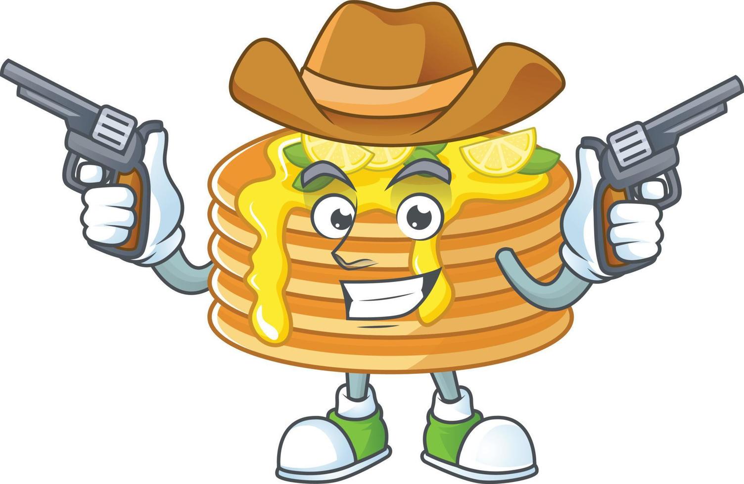 Lemon cream pancake Cartoon character vector