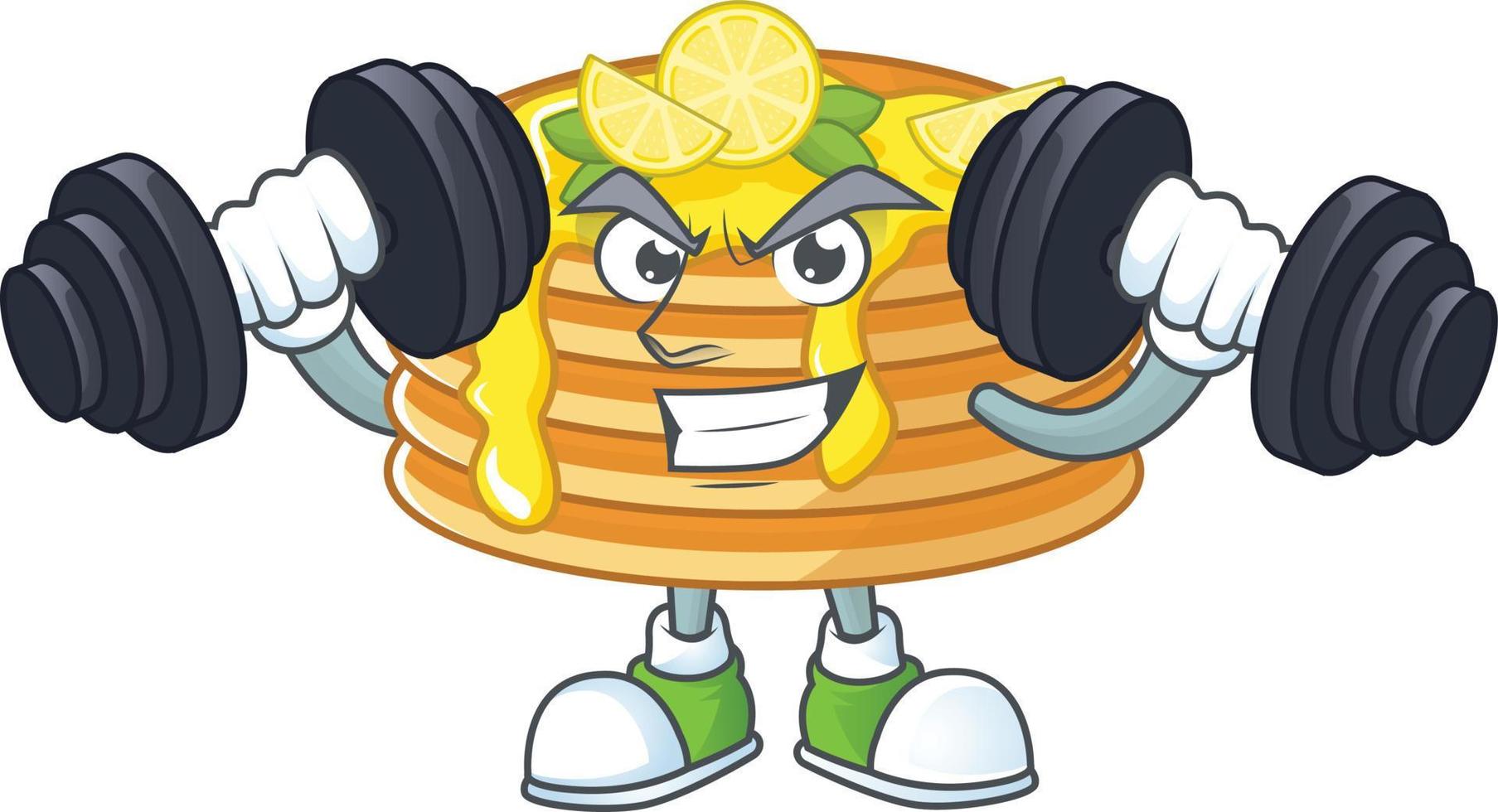 Lemon cream pancake Cartoon character vector