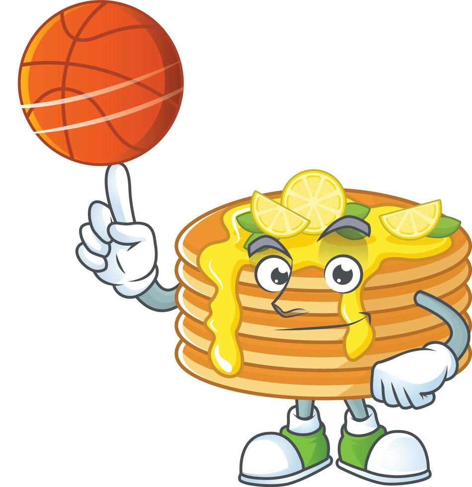 Lemon cream pancake Cartoon character vector
