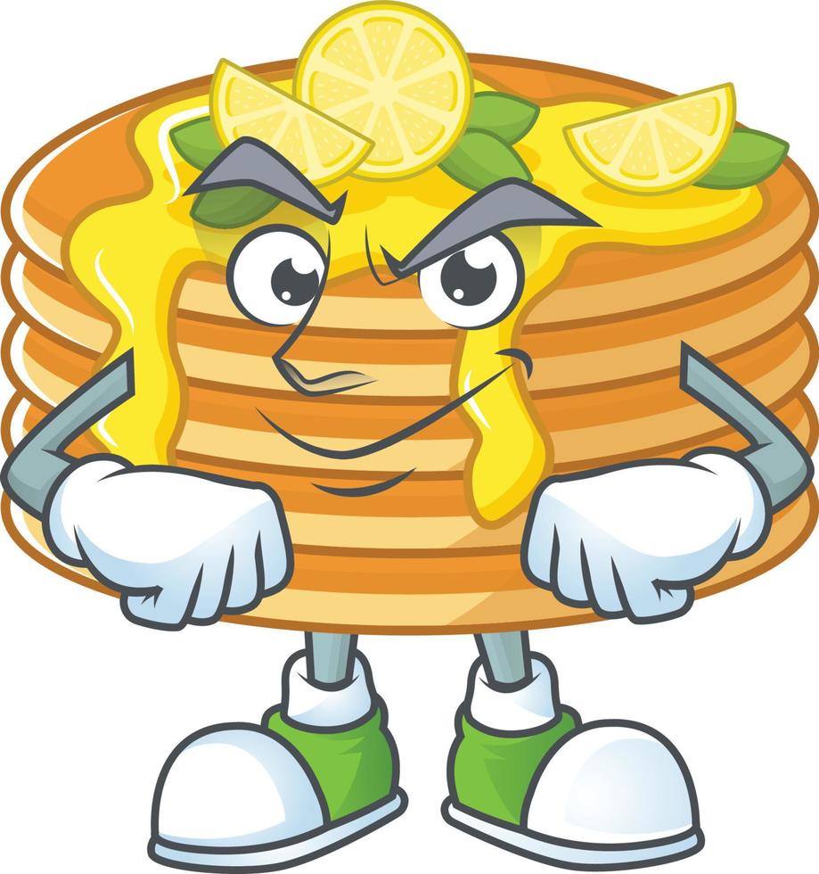 Lemon cream pancake Cartoon character vector