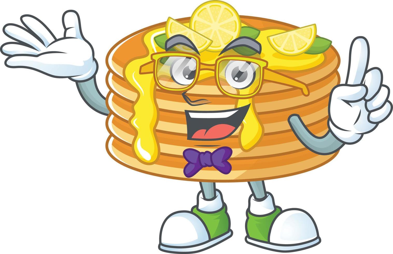 Lemon cream pancake Cartoon character vector