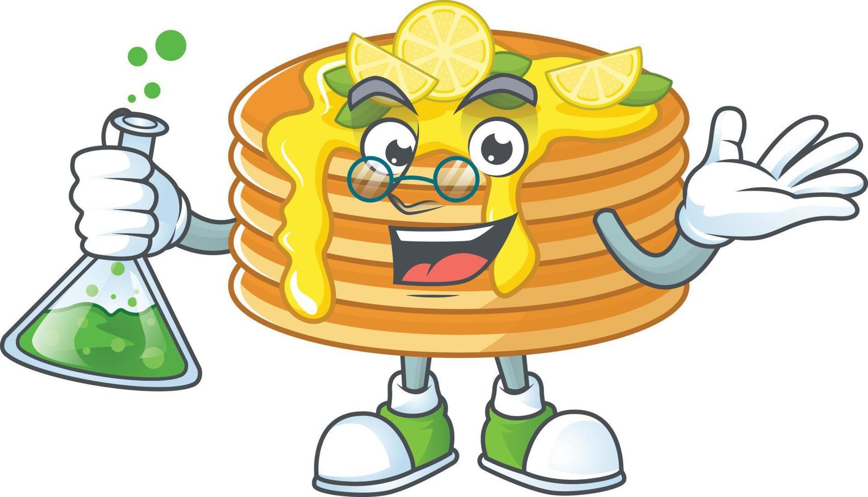 Lemon cream pancake Cartoon character vector