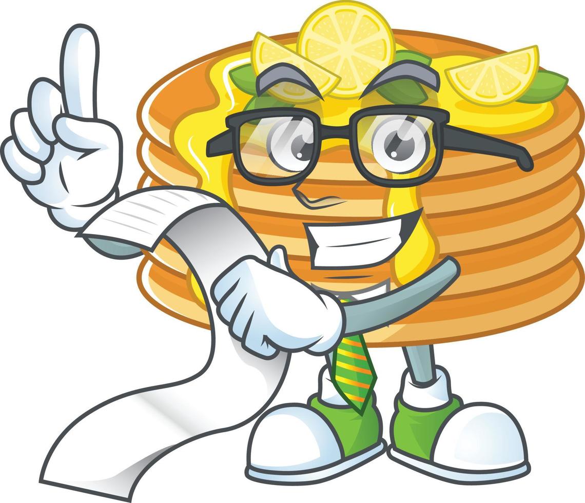 Lemon cream pancake Cartoon character vector