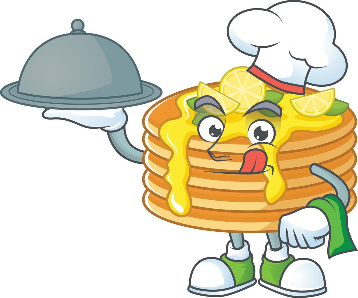 Lemon cream pancake Cartoon character vector