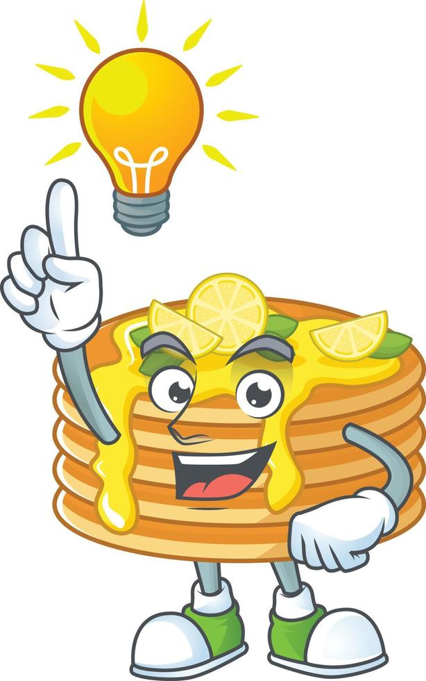 Lemon cream pancake Cartoon character vector