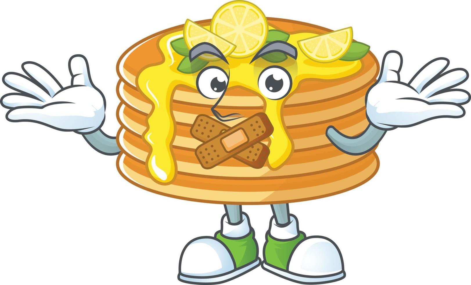 Lemon cream pancake Cartoon character vector