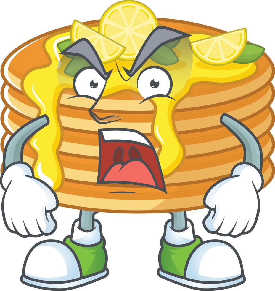 Lemon cream pancake Cartoon character vector