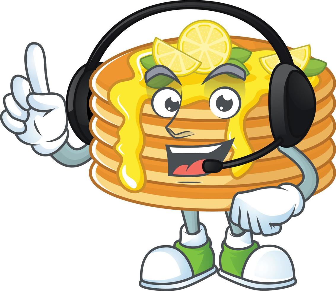 Lemon cream pancake Cartoon character vector
