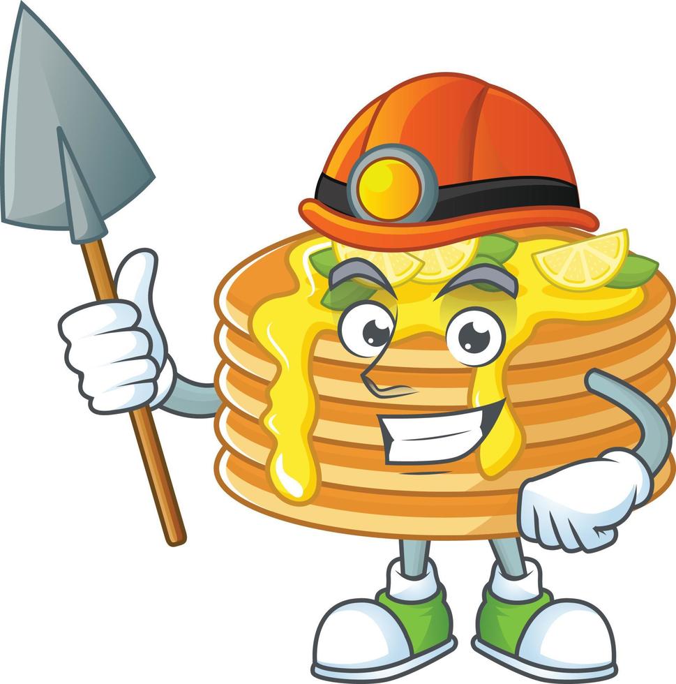 Lemon cream pancake Cartoon character vector