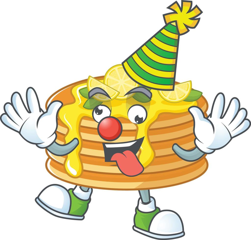Lemon cream pancake Cartoon character vector