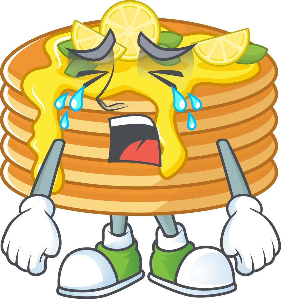 Lemon cream pancake Cartoon character vector