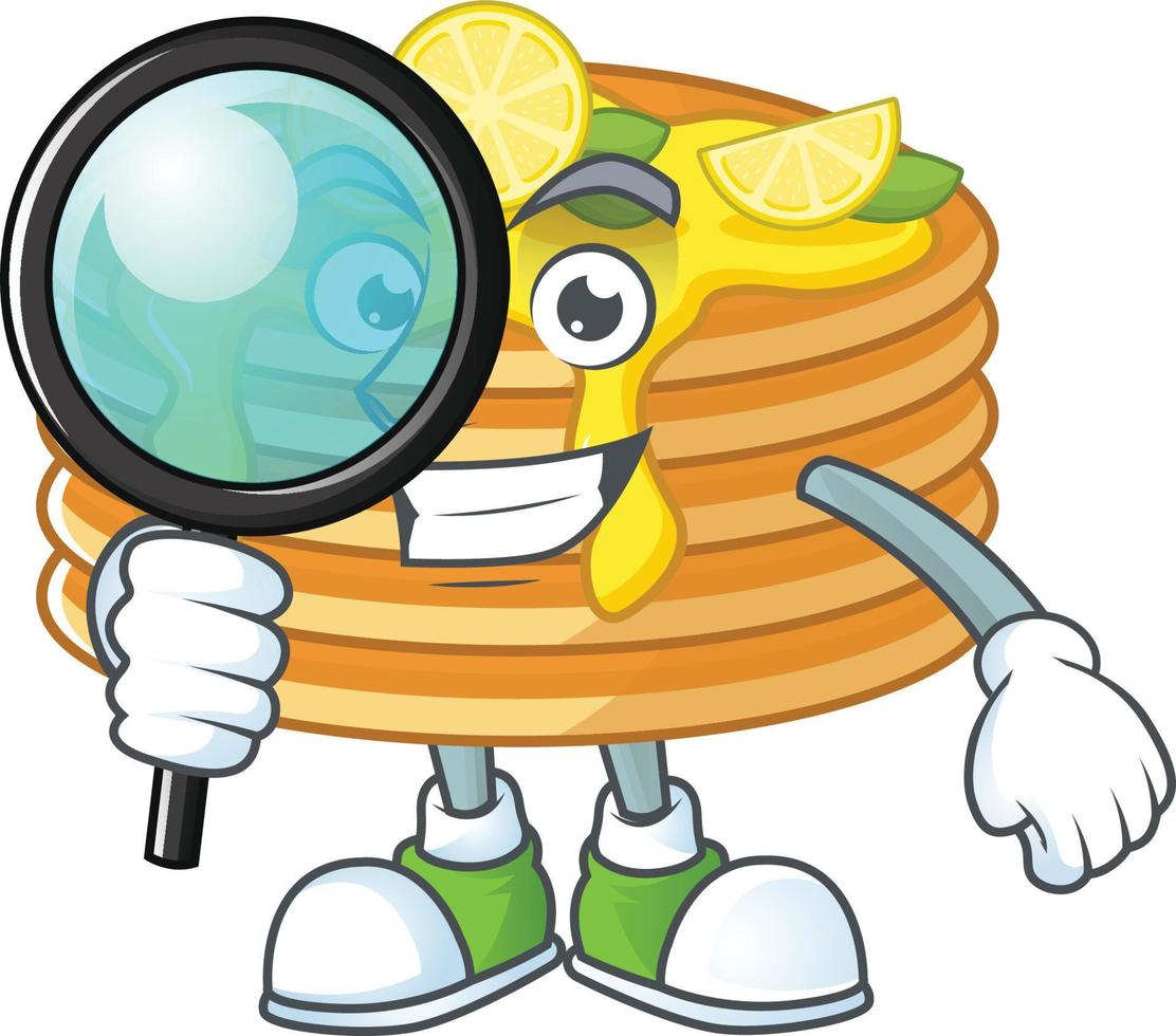 Lemon cream pancake Cartoon character vector