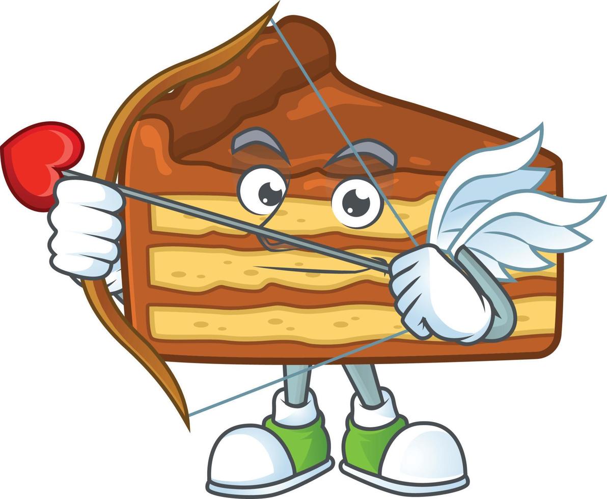 Chocolate slice cake Cartoon character vector