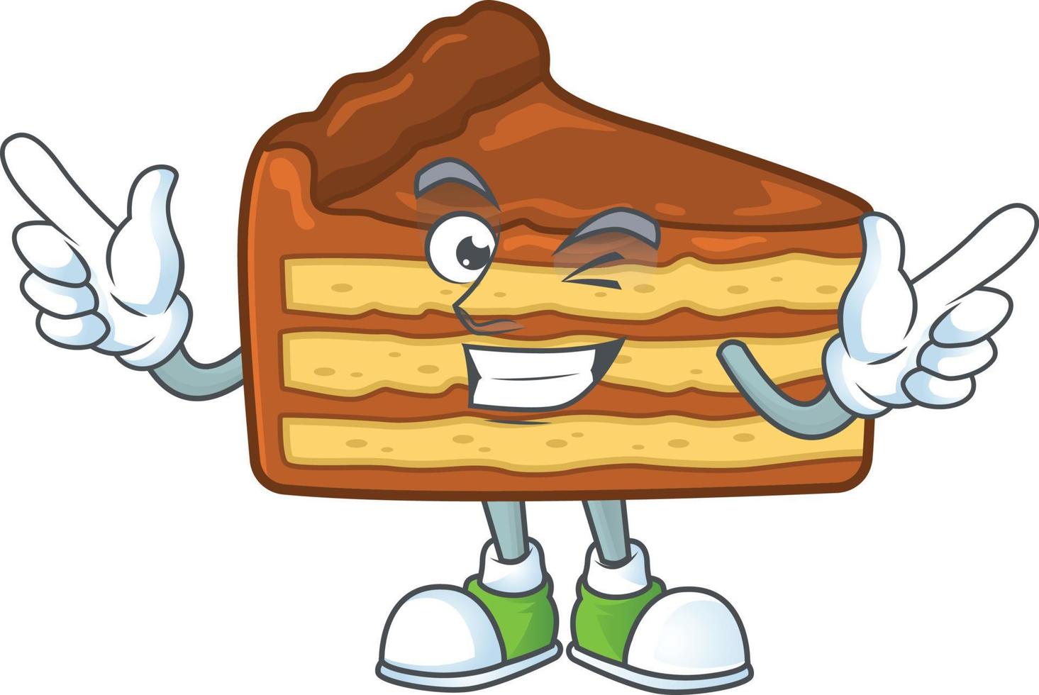 Chocolate slice cake Cartoon character vector