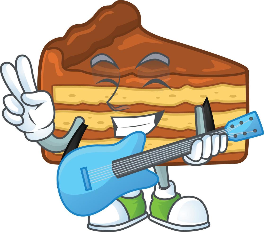 Chocolate slice cake Cartoon character vector