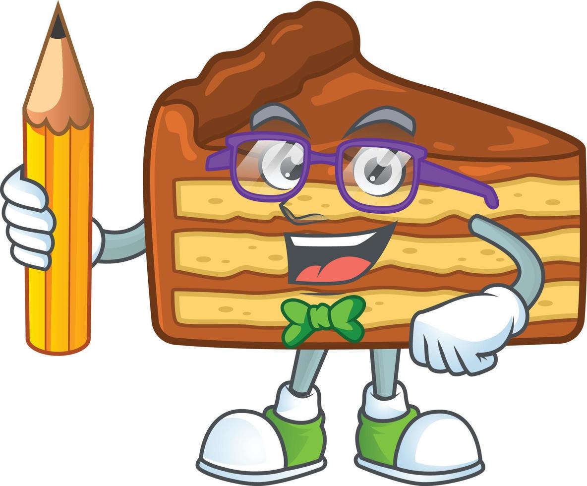 Chocolate slice cake Cartoon character vector