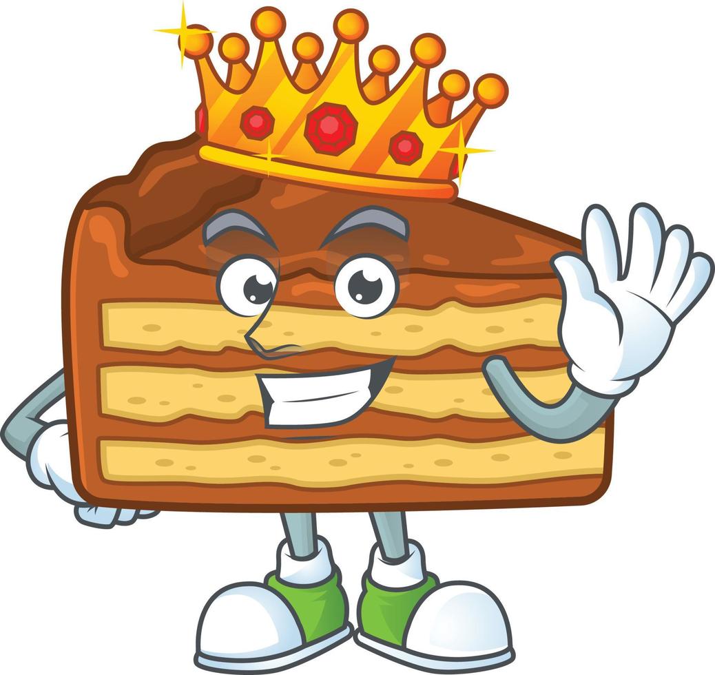 Chocolate slice cake Cartoon character vector